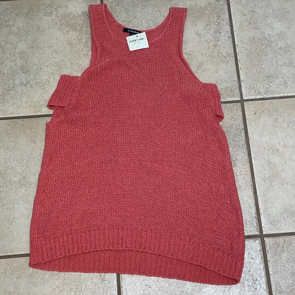 NWT $160 Pink Knit Cold Shoulder Top ACROBAT M
